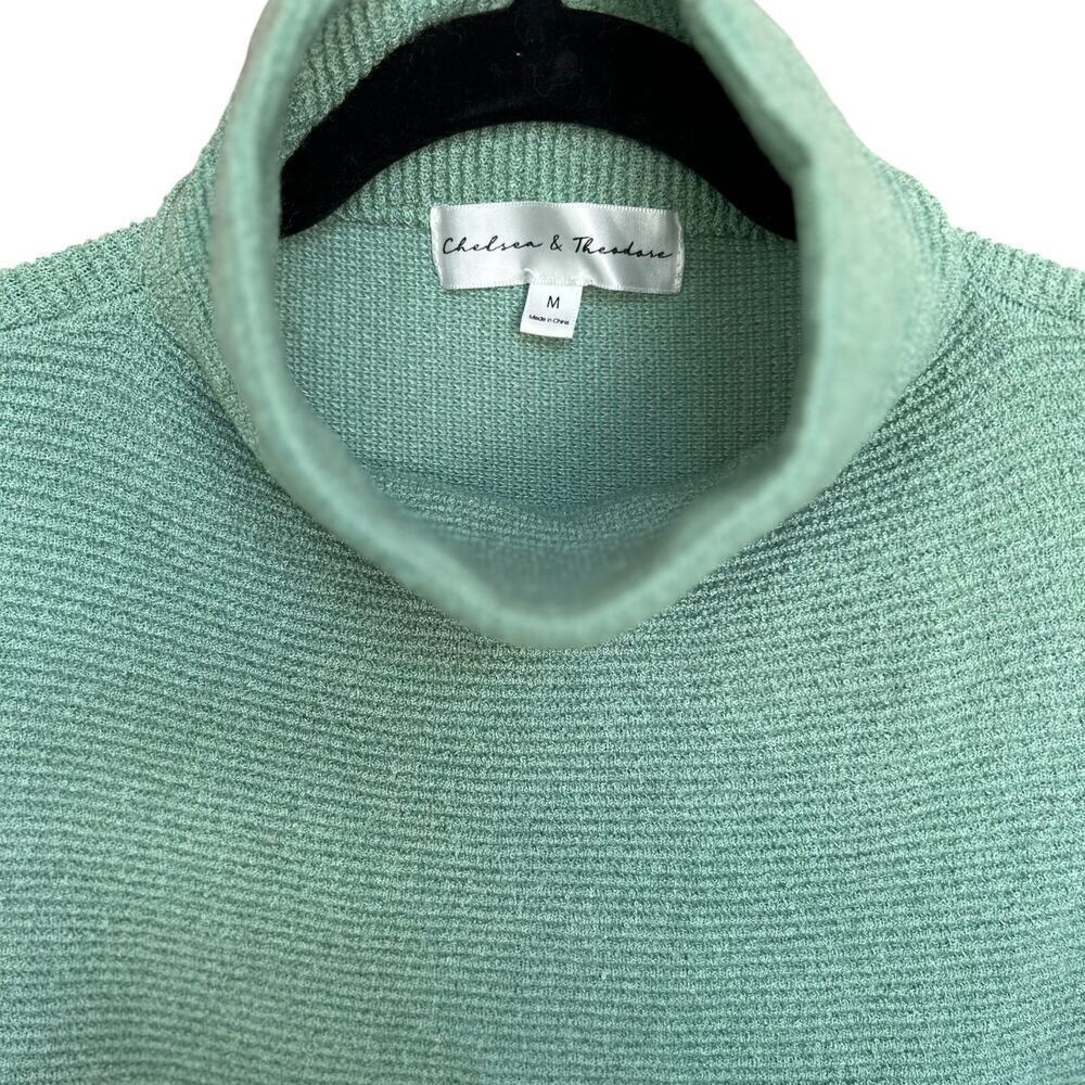Chelsea & Theodore Women's Mint Cozy Turtleneck Sweater Size Medium - Picture 2 of 5